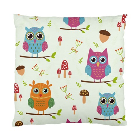 Forest Seamless Pattern With Cute Owls Standard Cushion Case (Two Sides) from ArtsNow.com Front