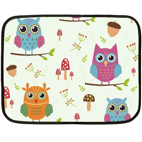 Forest Seamless Pattern With Cute Owls Fleece Blanket (Mini) from ArtsNow.com 35 x27  Blanket