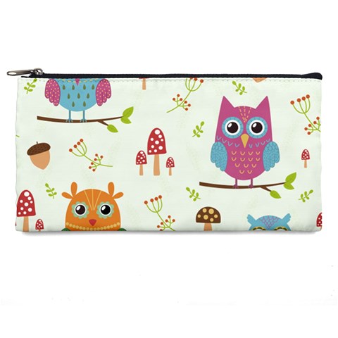 Forest Seamless Pattern With Cute Owls Pencil Case from ArtsNow.com Front