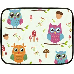 Forest Seamless Pattern With Cute Owls Two Sides Fleece Blanket (Mini) from ArtsNow.com 35 x27  Blanket Front