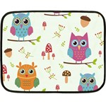 Forest Seamless Pattern With Cute Owls Two Sides Fleece Blanket (Mini)