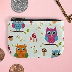 Forest Seamless Pattern With Cute Owls Mini Coin Purse from ArtsNow.com Front