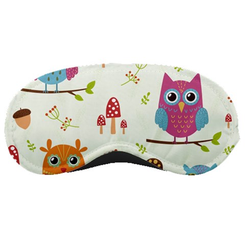 Forest Seamless Pattern With Cute Owls Sleep Mask from ArtsNow.com Front