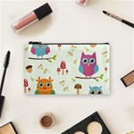 Forest Seamless Pattern With Cute Owls Cosmetic Bag (Small)