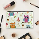 Forest Seamless Pattern With Cute Owls Cosmetic Bag (Medium)