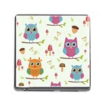 Forest Seamless Pattern With Cute Owls Memory Card Reader (Square 5 Slot)