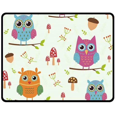 Forest Seamless Pattern With Cute Owls Fleece Blanket (Medium) from ArtsNow.com 60 x50  Blanket Front