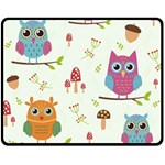 Forest Seamless Pattern With Cute Owls Fleece Blanket (Medium)