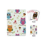 Forest Seamless Pattern With Cute Owls Playing Cards Single Design (Mini)