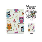 Forest Seamless Pattern With Cute Owls Playing Cards 54 Designs (Mini)