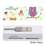 Forest Seamless Pattern With Cute Owls Memory Card Reader (Stick)
