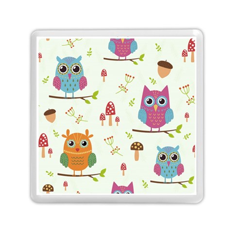 Forest Seamless Pattern With Cute Owls Memory Card Reader (Square) from ArtsNow.com Front
