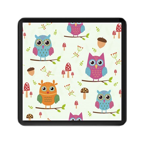 Forest Seamless Pattern With Cute Owls Memory Card Reader (Square) from ArtsNow.com Front