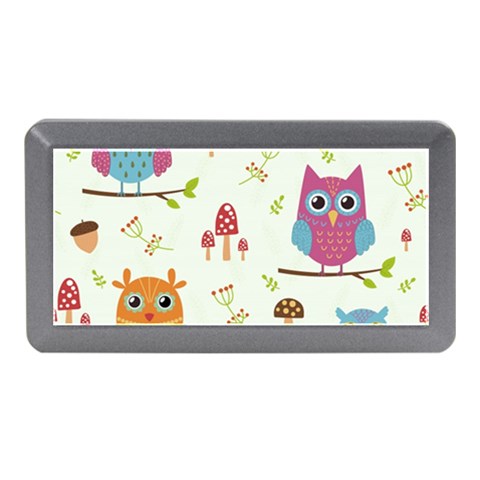 Forest Seamless Pattern With Cute Owls Memory Card Reader (Mini) from ArtsNow.com Front
