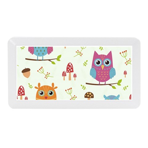 Forest Seamless Pattern With Cute Owls Memory Card Reader (Mini) from ArtsNow.com Front