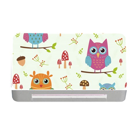 Forest Seamless Pattern With Cute Owls Memory Card Reader with CF from ArtsNow.com Front