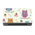 Forest Seamless Pattern With Cute Owls Memory Card Reader with CF