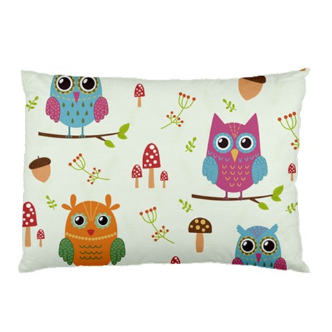 Forest Seamless Pattern With Cute Owls Pillow Case (Two Sides) from ArtsNow.com Front