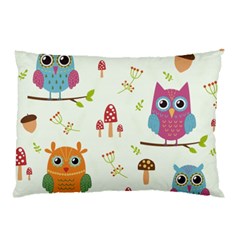 Forest Seamless Pattern With Cute Owls Pillow Case (Two Sides) from ArtsNow.com Back