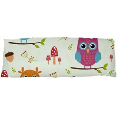 Forest Seamless Pattern With Cute Owls Body Pillow Case Dakimakura (Two Sides) from ArtsNow.com Back