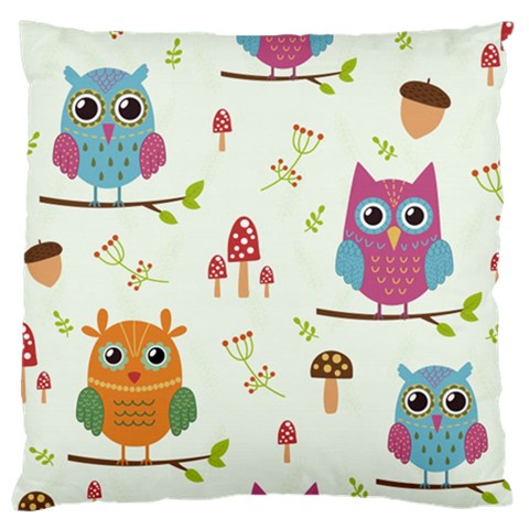 Forest Seamless Pattern With Cute Owls Large Cushion Case (One Side) from ArtsNow.com Front
