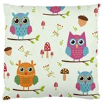 Forest Seamless Pattern With Cute Owls Large Cushion Case (One Side)