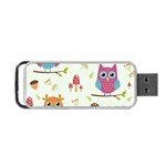 Forest Seamless Pattern With Cute Owls Portable USB Flash (Two Sides)