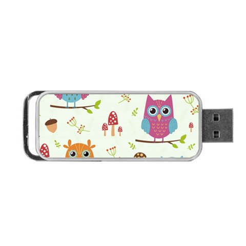 Forest Seamless Pattern With Cute Owls Portable USB Flash (Two Sides) from ArtsNow.com Back