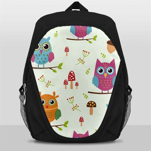 Forest Seamless Pattern With Cute Owls Backpack Bag from ArtsNow.com Front