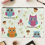 Forest Seamless Pattern With Cute Owls Cosmetic Bag (XXXL)