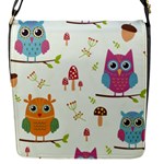 Forest Seamless Pattern With Cute Owls Flap Closure Messenger Bag (S)