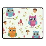 Forest Seamless Pattern With Cute Owls Two Sides Fleece Blanket (Small)