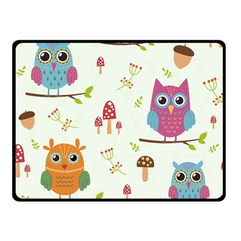 Forest Seamless Pattern With Cute Owls Two Sides Fleece Blanket (Small) from ArtsNow.com 45 x34  Blanket Back