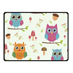 Forest Seamless Pattern With Cute Owls Two Sides Fleece Blanket (Small) from ArtsNow.com 45 x34  Blanket Back