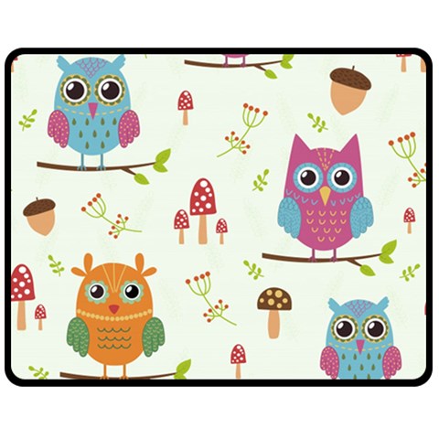 Forest Seamless Pattern With Cute Owls Two Sides Fleece Blanket (Medium) from ArtsNow.com 58.8 x47.4  Blanket Front