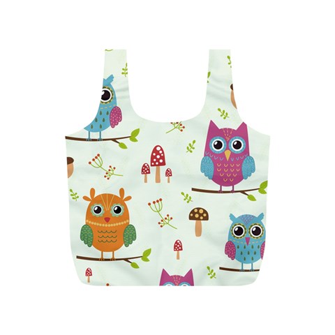 Forest Seamless Pattern With Cute Owls Full Print Recycle Bag (S) from ArtsNow.com Front