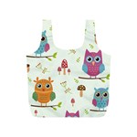 Forest Seamless Pattern With Cute Owls Full Print Recycle Bag (S)