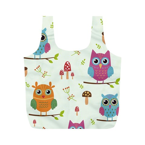 Forest Seamless Pattern With Cute Owls Full Print Recycle Bag (M) from ArtsNow.com Front