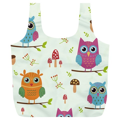 Forest Seamless Pattern With Cute Owls Full Print Recycle Bag (XL) from ArtsNow.com Front