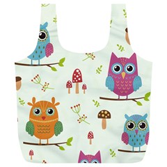 Forest Seamless Pattern With Cute Owls Full Print Recycle Bag (XL) from ArtsNow.com Back