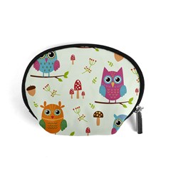 Forest Seamless Pattern With Cute Owls Accessory Pouch (Small) from ArtsNow.com Front