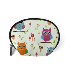 Forest Seamless Pattern With Cute Owls Accessory Pouch (Small) from ArtsNow.com Back