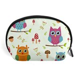 Forest Seamless Pattern With Cute Owls Accessory Pouch (Large)