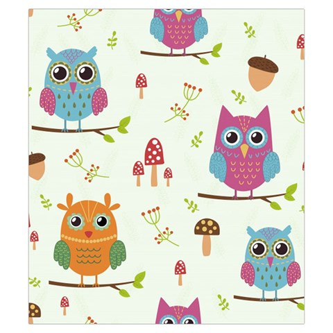 Forest Seamless Pattern With Cute Owls Drawstring Pouch (Small) from ArtsNow.com Front