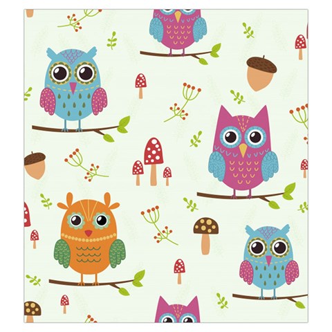 Forest Seamless Pattern With Cute Owls Drawstring Pouch (Large) from ArtsNow.com Front