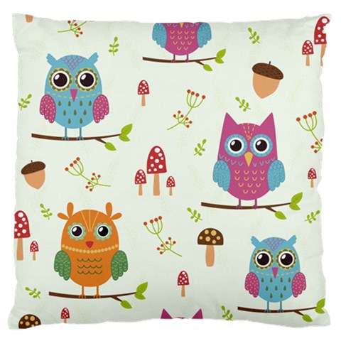 Forest Seamless Pattern With Cute Owls Standard Premium Plush Fleece Cushion Case (Two Sides) from ArtsNow.com Front
