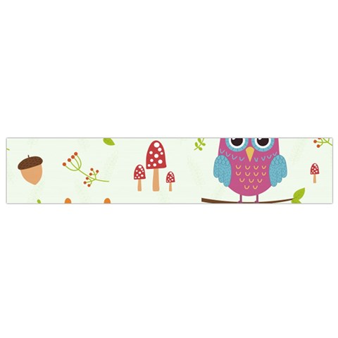 Forest Seamless Pattern With Cute Owls Small Premium Plush Fleece Scarf from ArtsNow.com Front