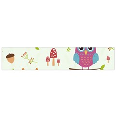 Forest Seamless Pattern With Cute Owls Small Premium Plush Fleece Scarf from ArtsNow.com Front
