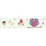 Forest Seamless Pattern With Cute Owls Small Premium Plush Fleece Scarf
