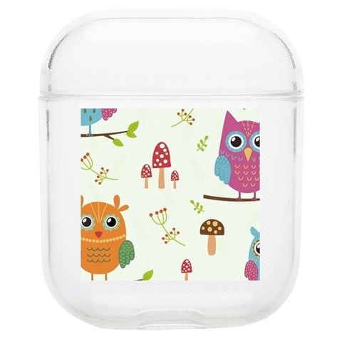 Forest Seamless Pattern With Cute Owls Soft TPU AirPods 1/2 Case from ArtsNow.com Front